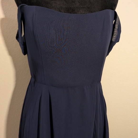 AFTER SIX Women’s Off the Shoulder Evening Gown Navy Blue Size 6 R NWOT - Picture 5 of 11